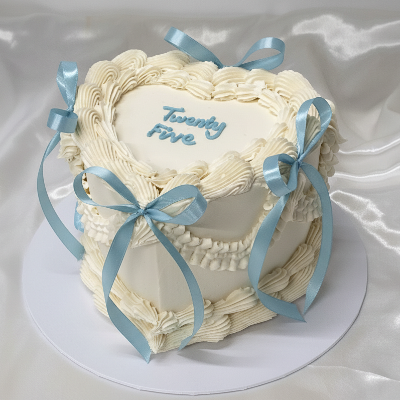 Vintage Coquette Heart Cake